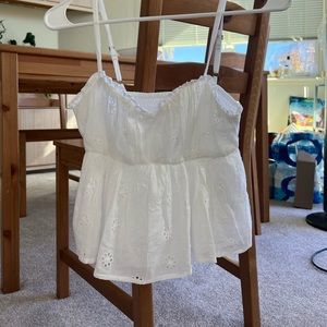 Hollister Eyelet Babydoll Top Size Small Never Worn No Tag